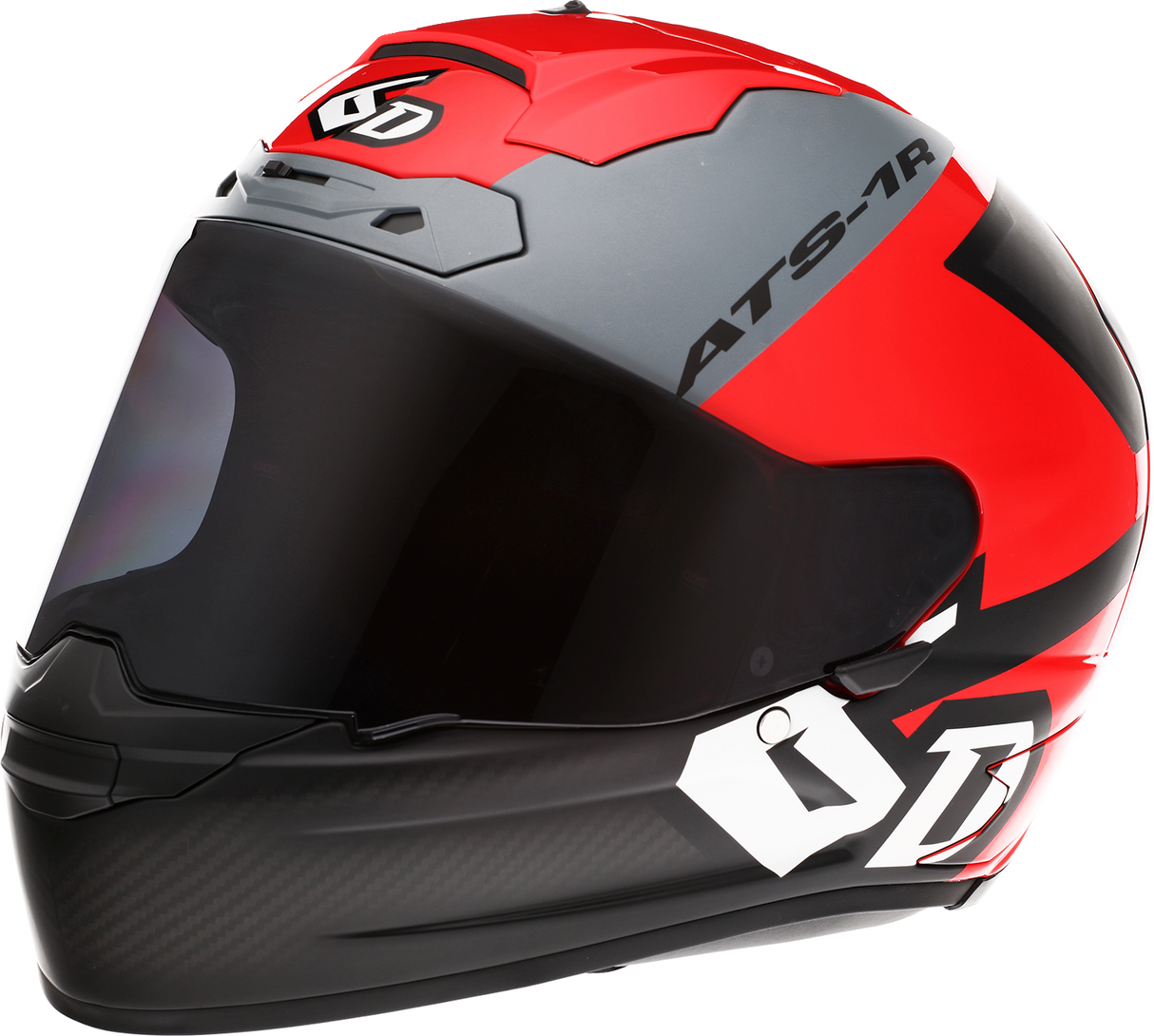 6D ATS-1R Motorcycle Helmet - Wyman - Red/Gray - Small 30-0735