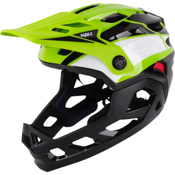 KALI Child Maya Full Face Bicycle Helmet - Race - Gloss Lime/White/Black - OS 0221923322