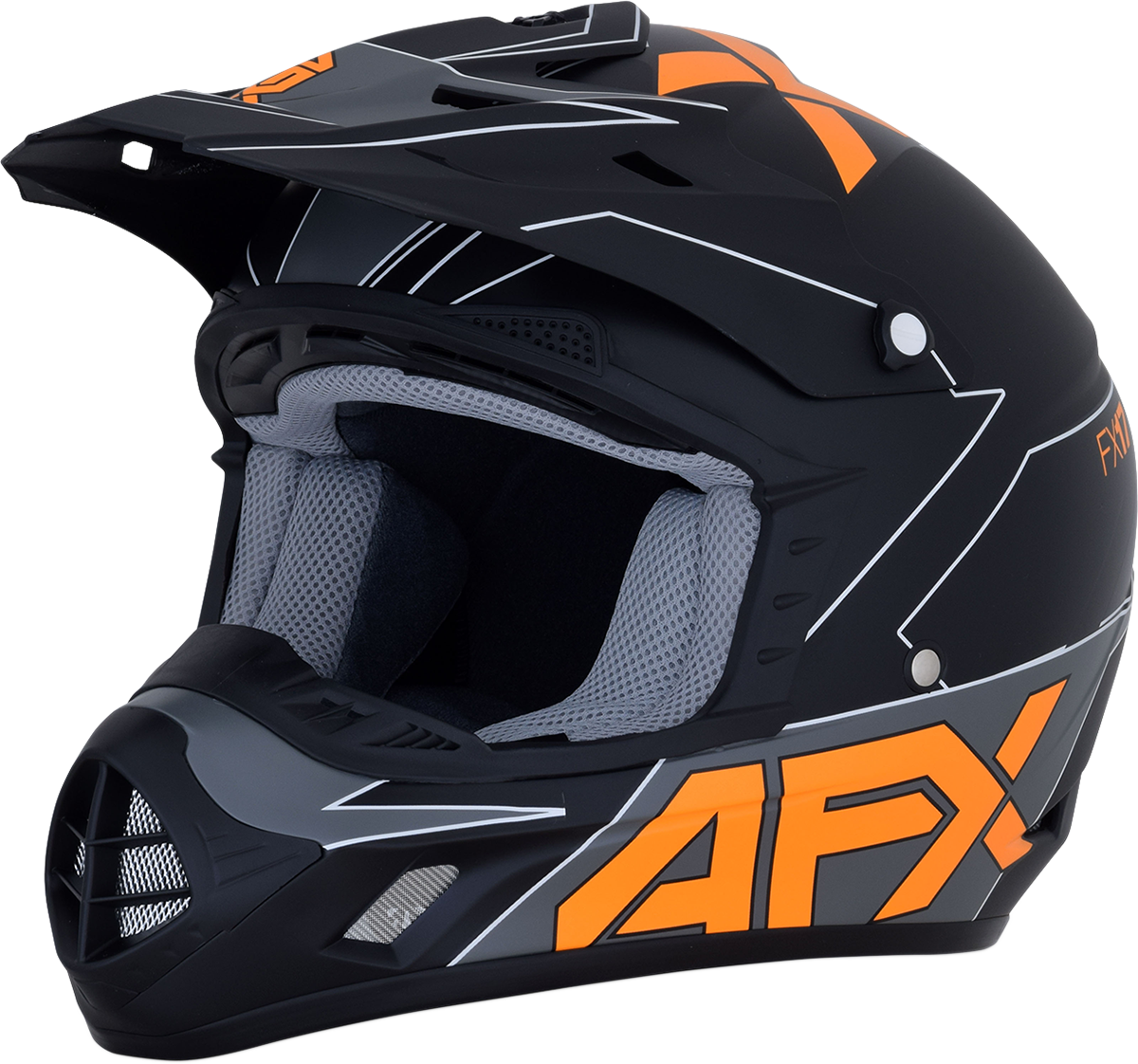 AFX FX-17 Motorcycle Helmet - Aced - Matte Black/Orange - Large 0110-6506