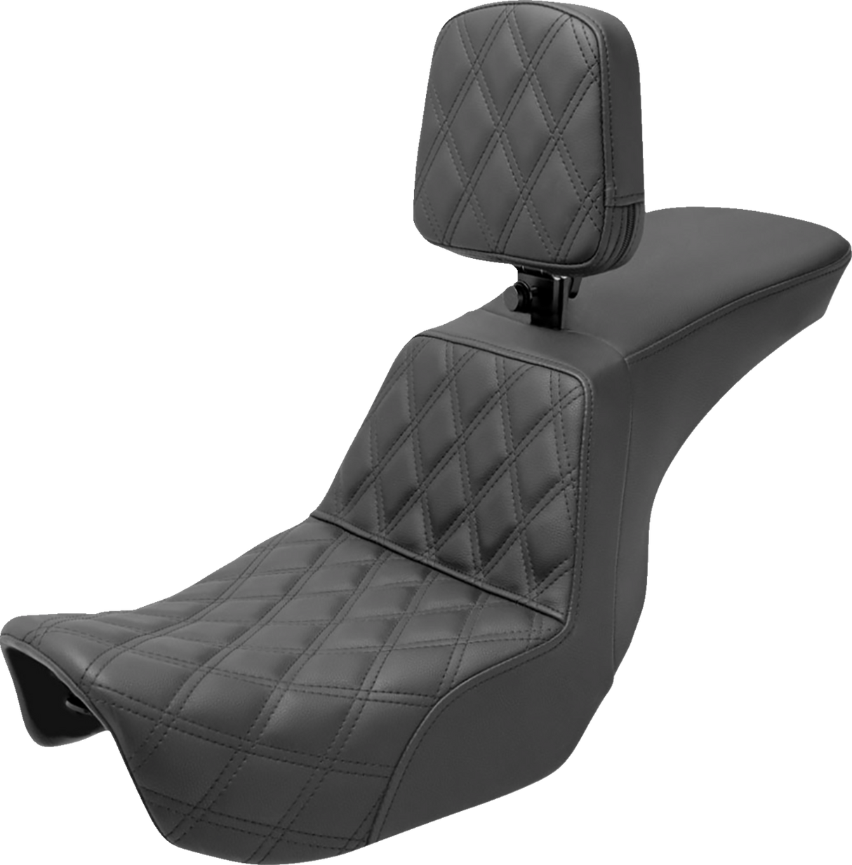 SADDLEMEN Tour Step Up Seat - Rider Backrest - Front Lattice Stitch - Dyna '06-'17 806-04-192BR