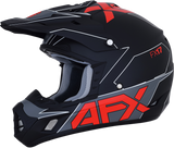 AFX FX-17 Motorcycle Helmet - Aced - Matte Black/Red - Large 0110-6486