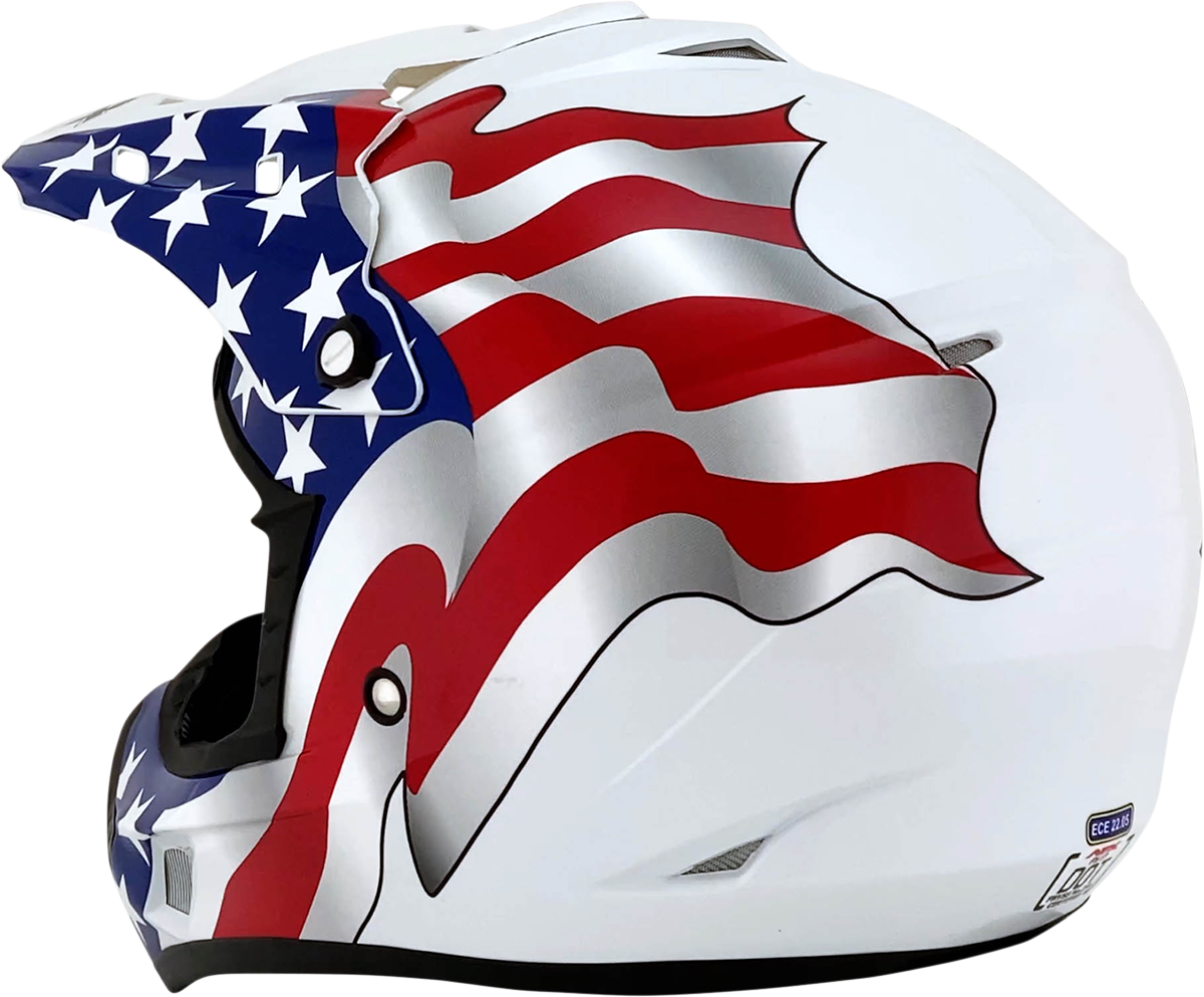 AFX FX-17 Motorcycle Helmet - Flag - White - Large 0110-2377