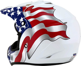 AFX FX-17 Motorcycle Helmet - Flag - White - Large 0110-2377