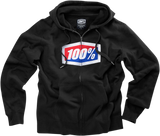 100% Official Fleece Zip-Up Hoodie - Black - Medium 20032-00011