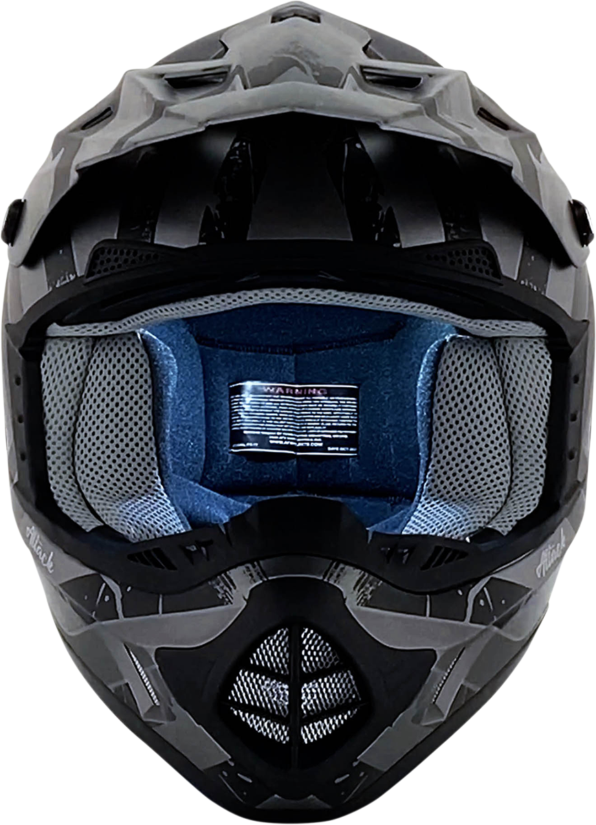 AFX FX-17Y Motorcycle Helmet - Attack - Frost Gray/Matte Black - Medium 0111-1397