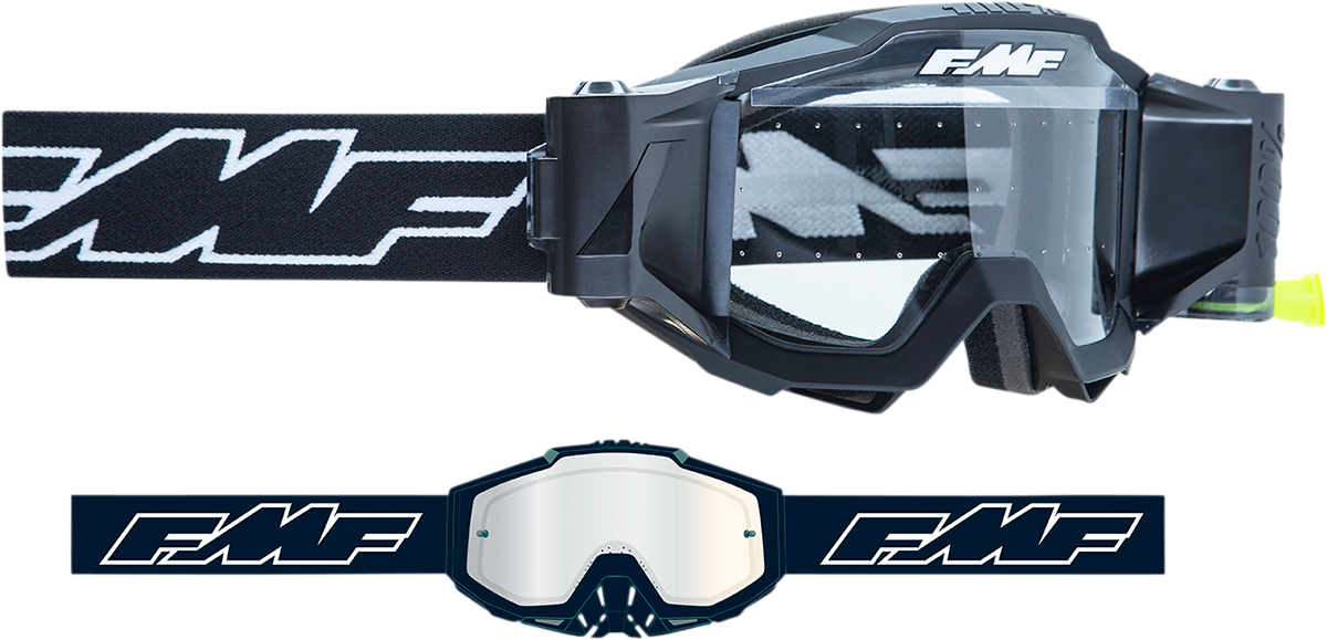 FMF Youth PowerBomb Film System Goggles - Rocket - Black - Clear F-50049-00001 2601-3001