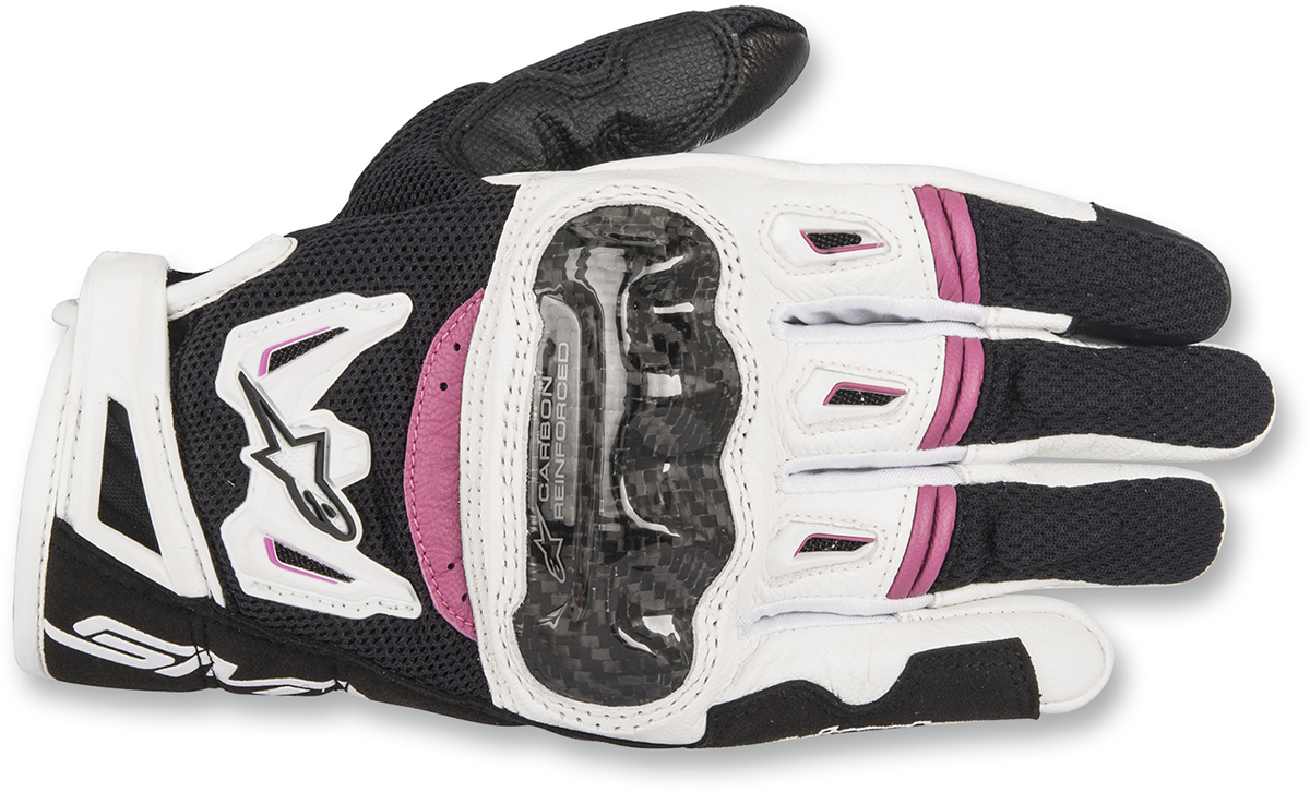 ALPINESTARS Women Stella SMX-2 Air Carbon V2 Gloves - Black/White/Fuchsia - XS 3517717-1239-XS