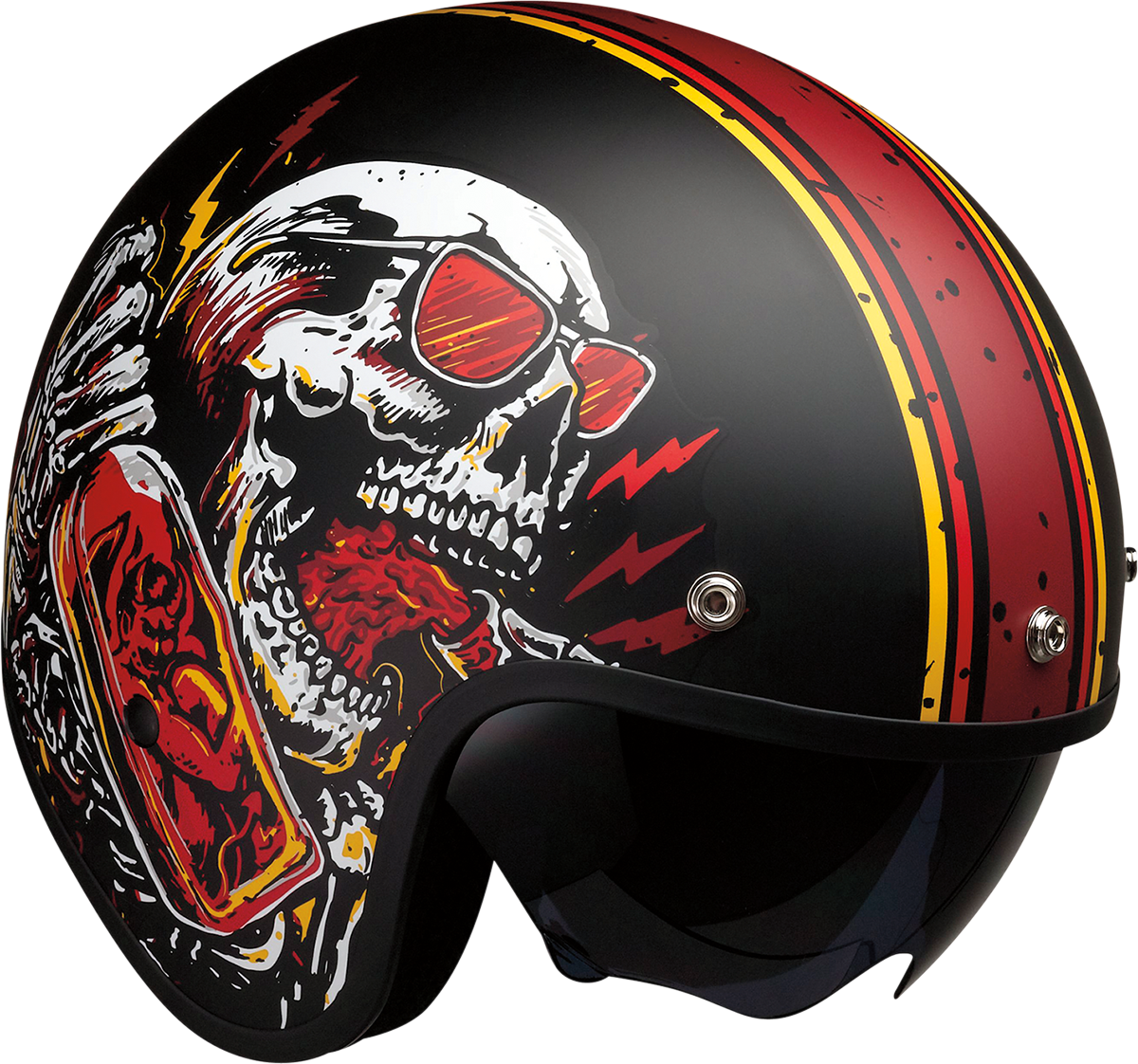 Z1R Saturn Motorcycle Helmet - Devil Made Me - Black/Red - Small 0104-2817