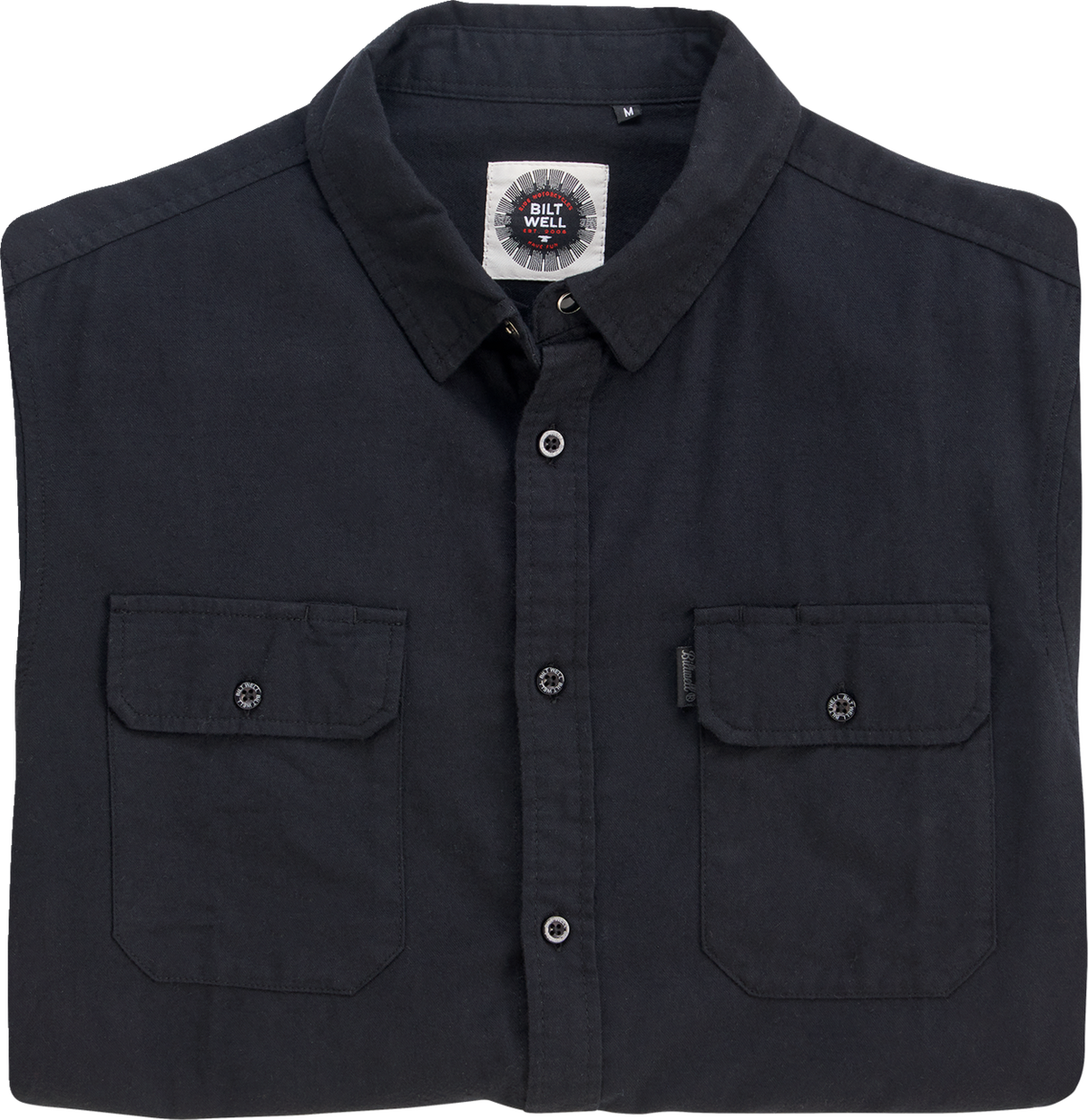 BILTWELL Blackout Lightweight Flannel - Medium 8145-068-003