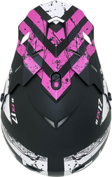 AFX FX-17Y Motorcycle Helmet - Attack - Matte Black/Fuchsia - Medium 0111-1412