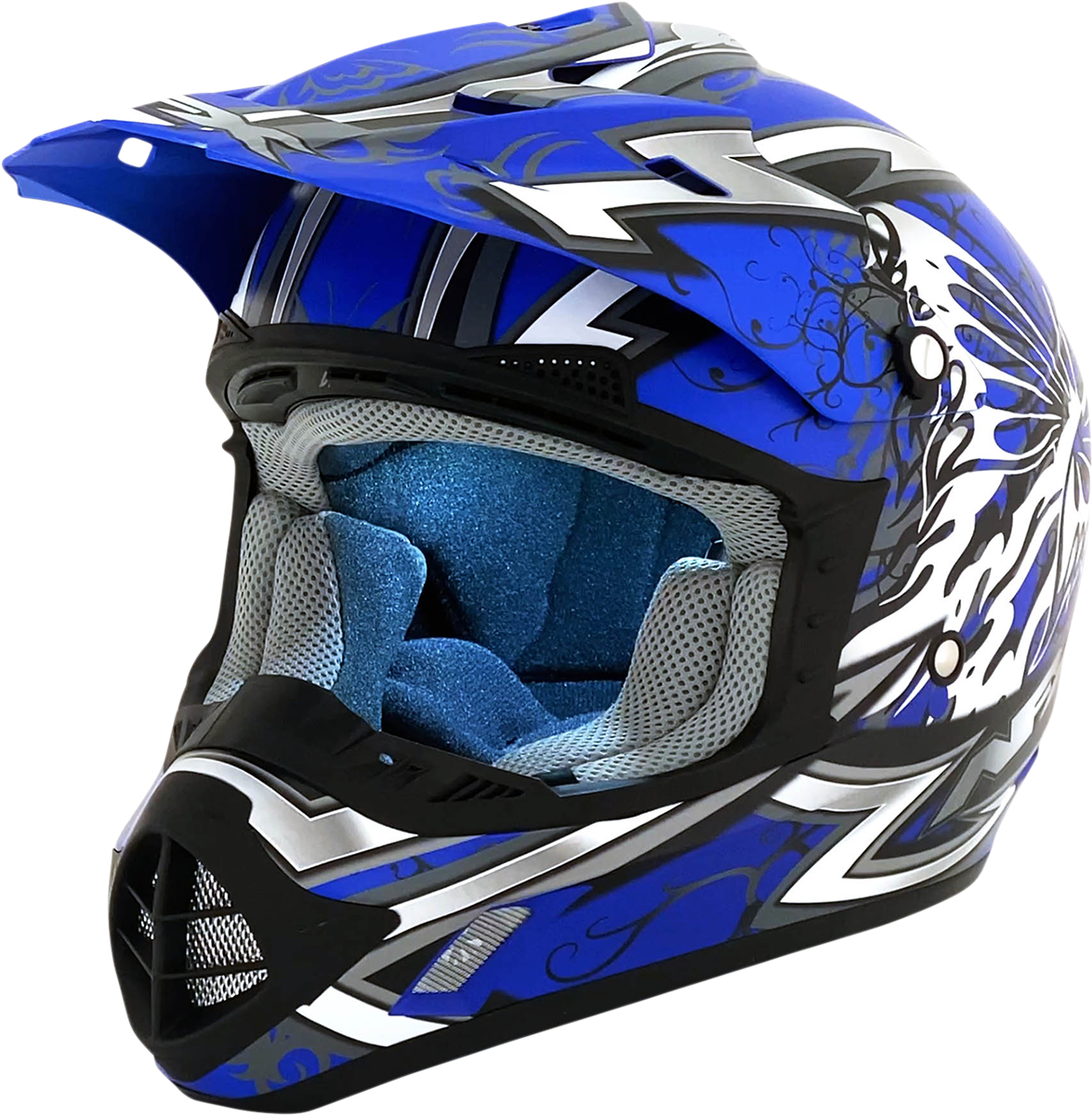 AFX FX-17Y Motorcycle Helmet - Butterfly - Matte Blue - Medium 0111-1388