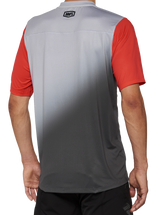 100% Celium Jersey - Short-Sleeve - Gray/Racer Red - Medium 40011-00011