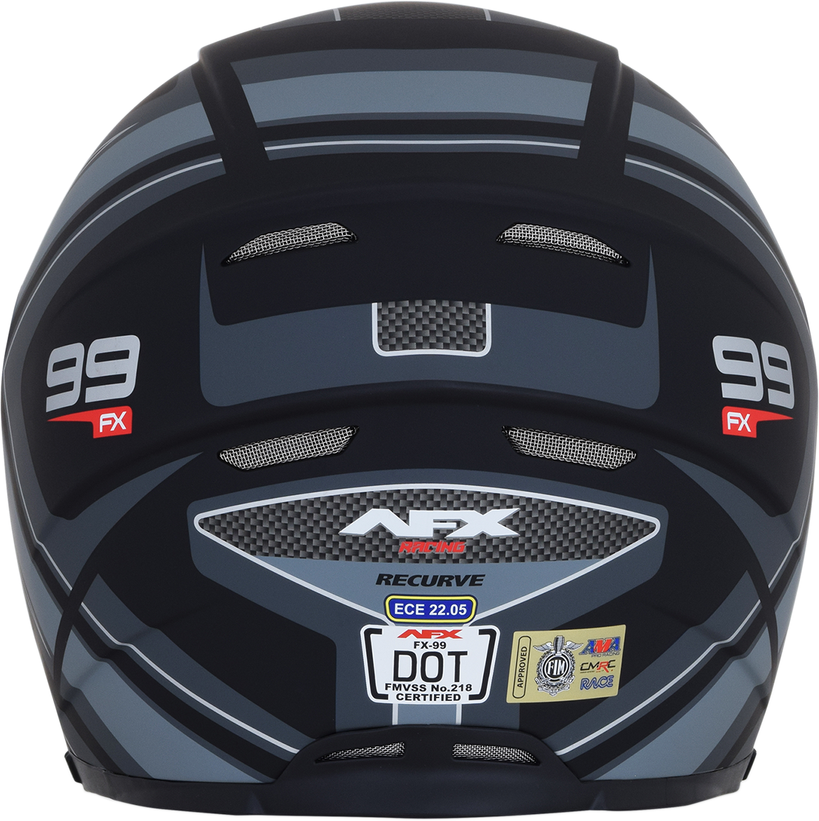 AFX FX-99 Motorcycle Helmet - Recurve - Matte Black/Gray - Large 0101-11138