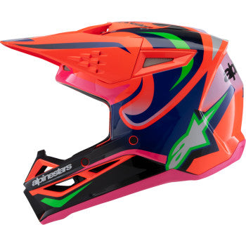 ALPINESTARS Youth SM3 Motorcycle Helmet - Deegan - Gloss Orange Fluo/Purple/Pink Fluo - Large  8301425-433-YL