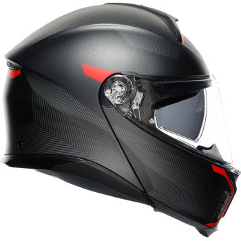 AGV Tourmodular Motorcycle Helmet - Frequency - Matte Gunmetal/Red - Small  211251F2OY00510