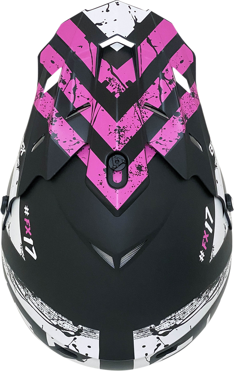 AFX FX-17 Motorcycle Helmet - Attack - Matte Black/Fuchsia - Large 0110-7169