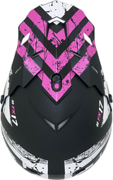 AFX FX-17 Motorcycle Helmet - Attack - Matte Black/Fuchsia - Large 0110-7169