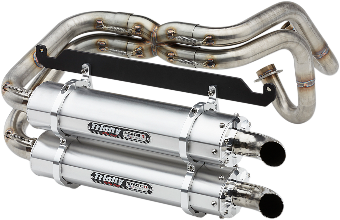 Honda Talon 2019-2024 Exhaust, Trinity Racing Brushed Dual Stage 5 Full System Aluminum TR-4170D