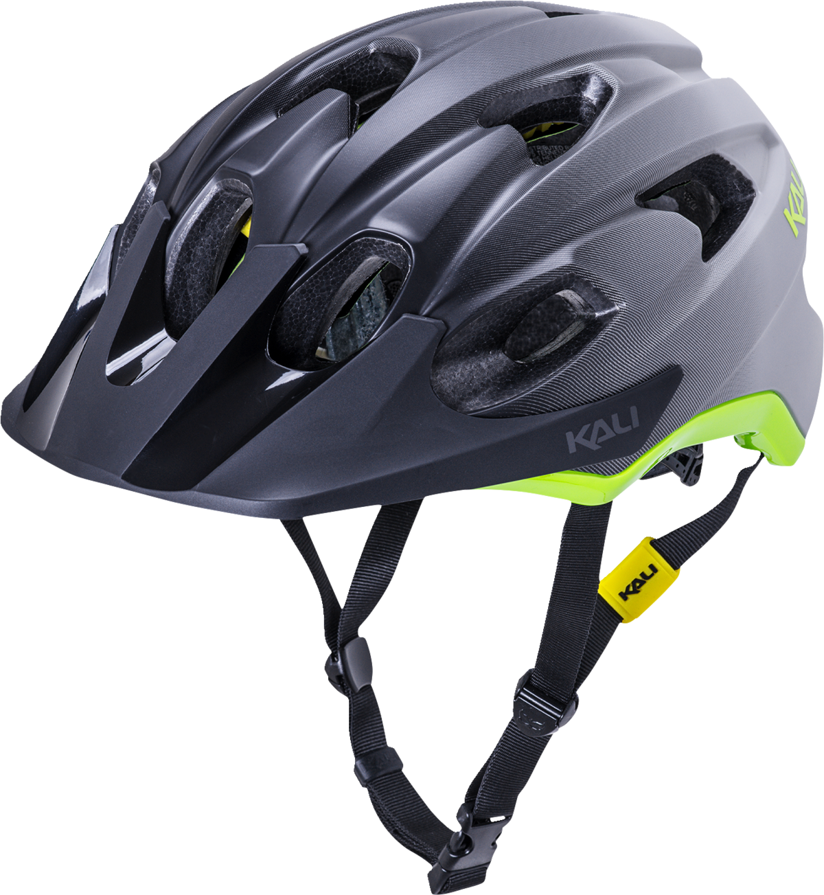 KALI Pace Bicycle Helmet - Fade - Black/Gray/Fluorescent Yellow - XL/2XL 0221722118