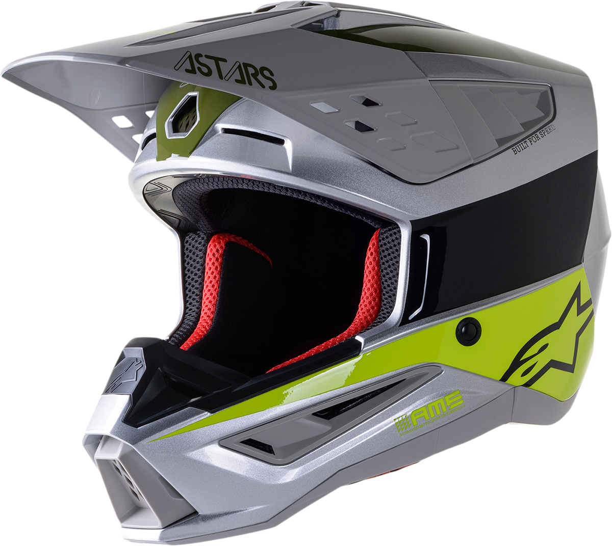 ALPINESTARS SM5 Motorcycle Helmet - Bond - Silver/Yellow/Green - 2XL 8303522-1956-2X