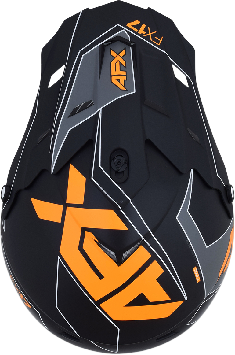 AFX FX-17 Motorcycle Helmet - Aced - Matte Black/Orange - Large 0110-6506