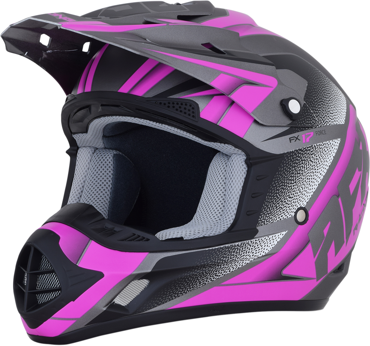 AFX FX-17 Motorcycle Helmet - Force - Frost Gray/Fuchsia - Medium 0110-5210