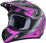 AFX FX-17 Motorcycle Helmet - Force - Frost Gray/Fuchsia - Medium 0110-5210