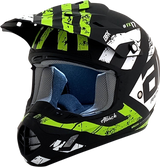 AFX FX-17 Motorcycle Helmet - Attack - Matte Black/Green - XS 0110-7178