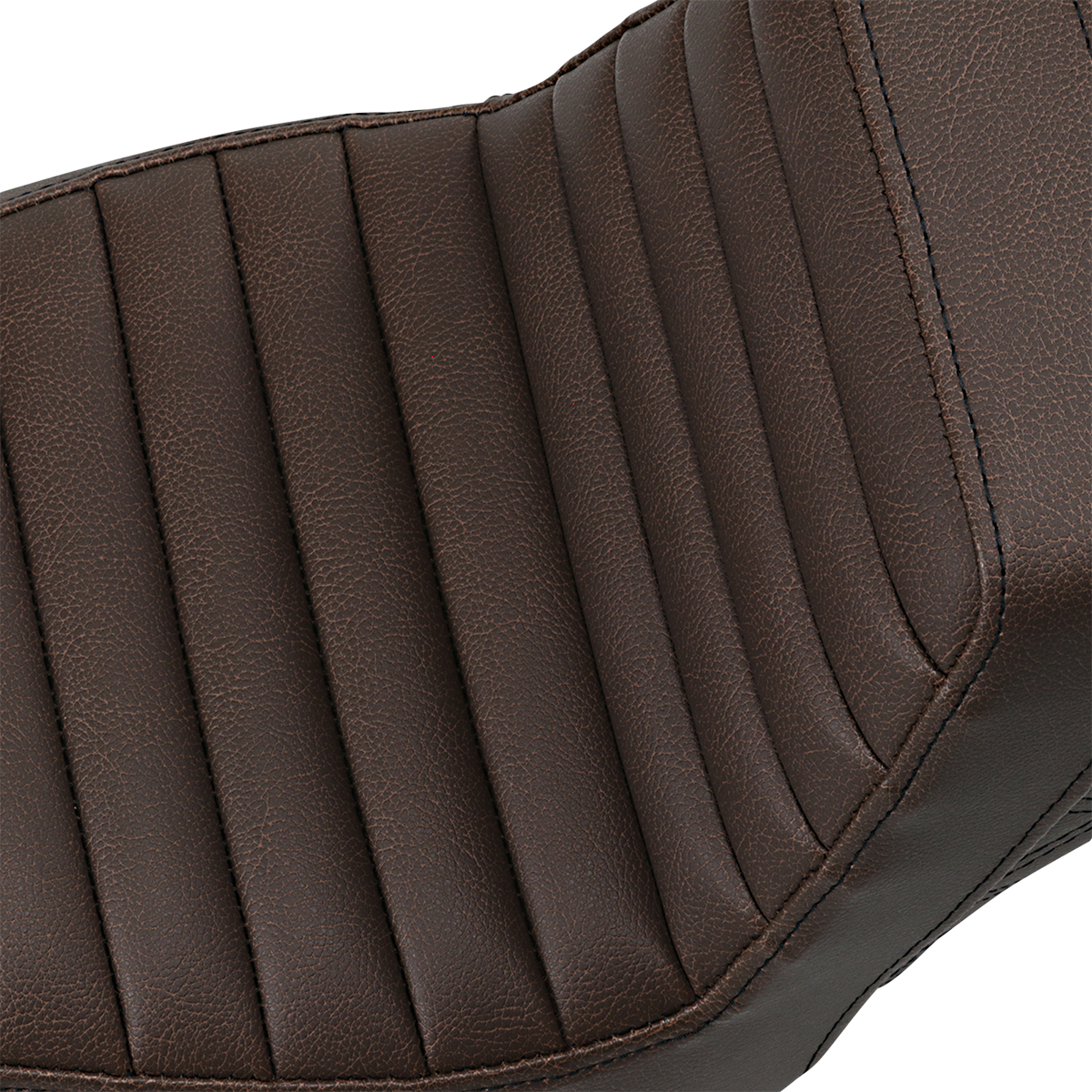 SADDLEMEN Step-Up Seat - Front Tuck-n-Roll/Rear Lattice Stitch - Brown 818-30-176BR