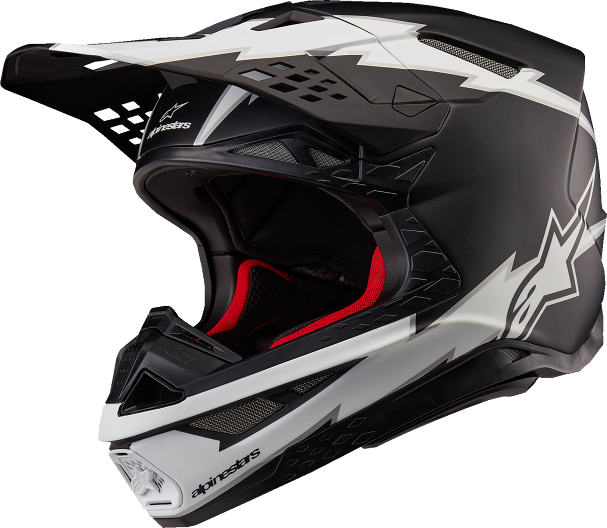 ALPINESTARS Supertech M10 Motorcycle Helmet - Ampress - MIPS® - Matte Black/White - Large 8300823-1121-L