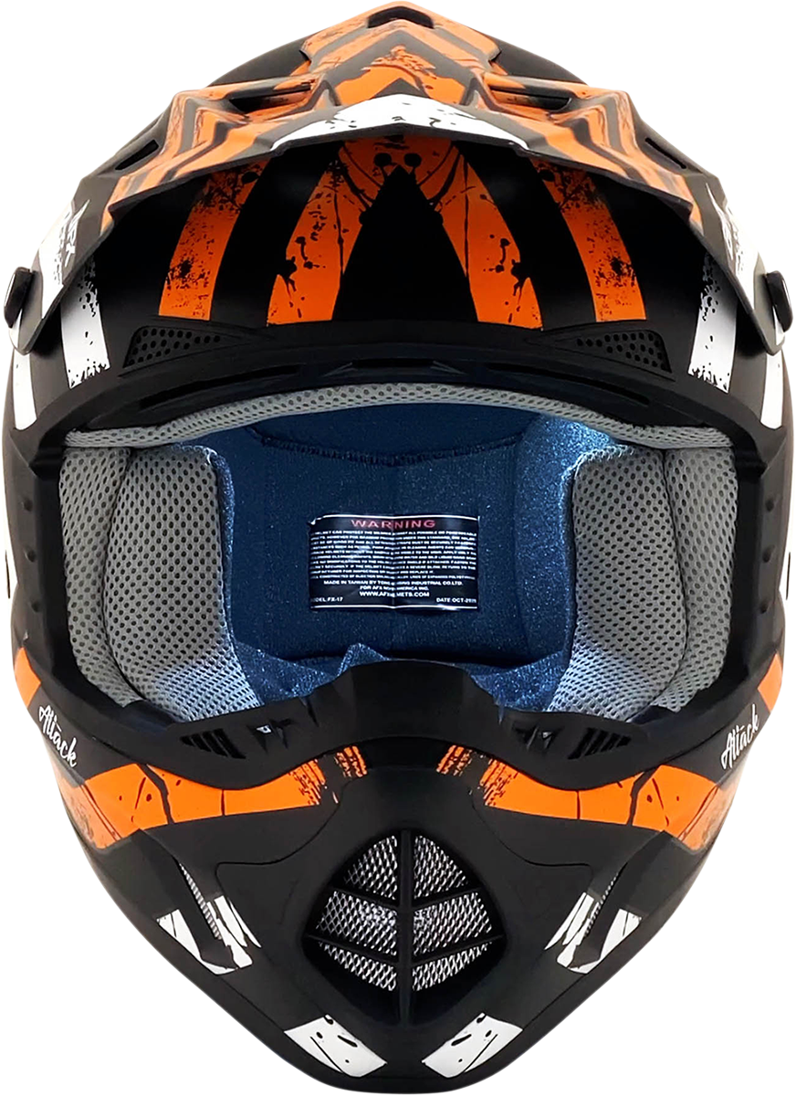 AFX FX-17 Motorcycle Helmet - Attack - Matte Black/Orange - 2XL 0110-7159