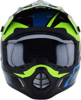 AFX FX-17 Motorcycle Helmet - Aced - Blue/Lime - Medium 0110-6500