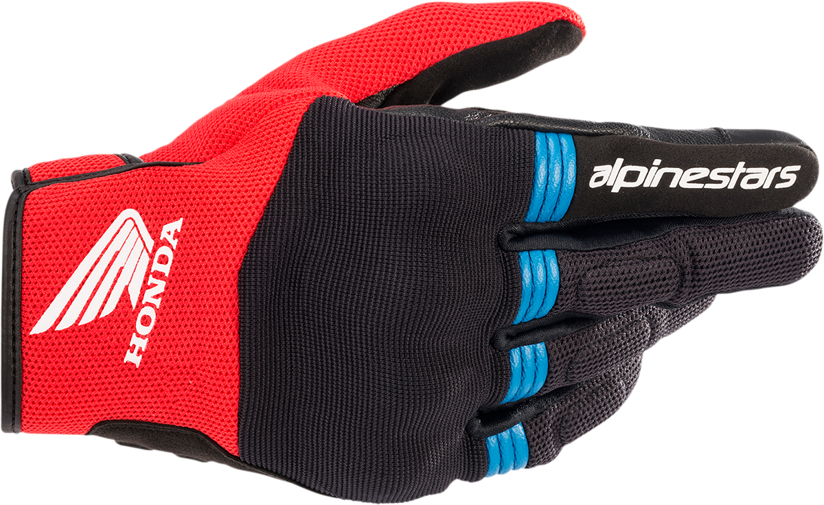 ALPINESTARS Honda Copper Gloves - Black/Bright Red/Blue - Large 3568321-1317-L