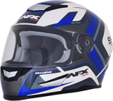 AFX FX-99 Motorcycle Helmet - Recurve - Pearl White/Blue - Large 0101-11123