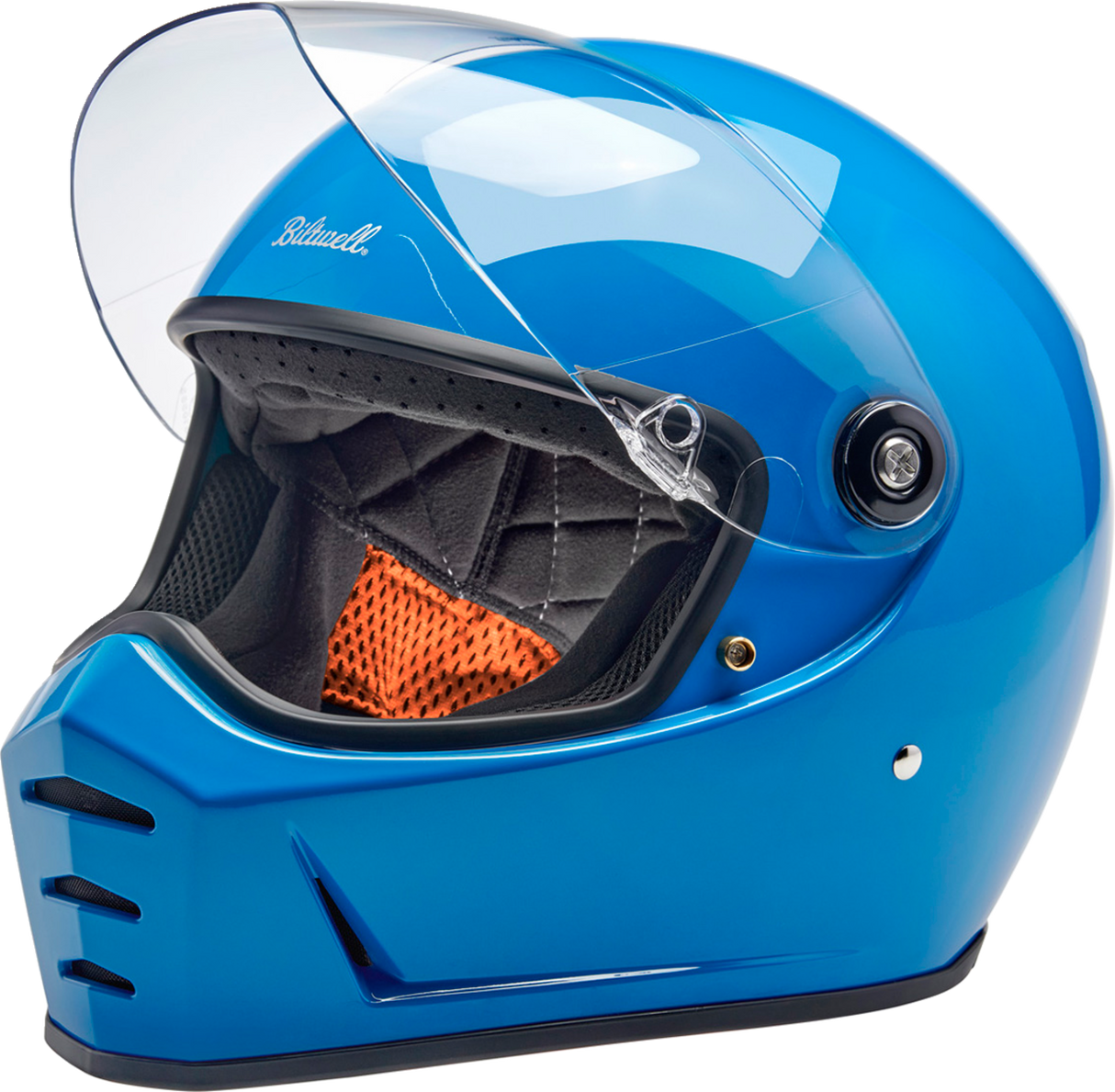 BILTWELL Lane Splitter Motorcycle Helmet - Gloss Tahoe Blue - Medium 1004-129-503