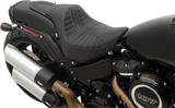 DRAG SPECIALTIES EZ-Solo Seat - Scorpion Stitch - Silver Thread - Vinyl - FXFB '18-'22 ACT EZ-ON STYLE 0802-1129