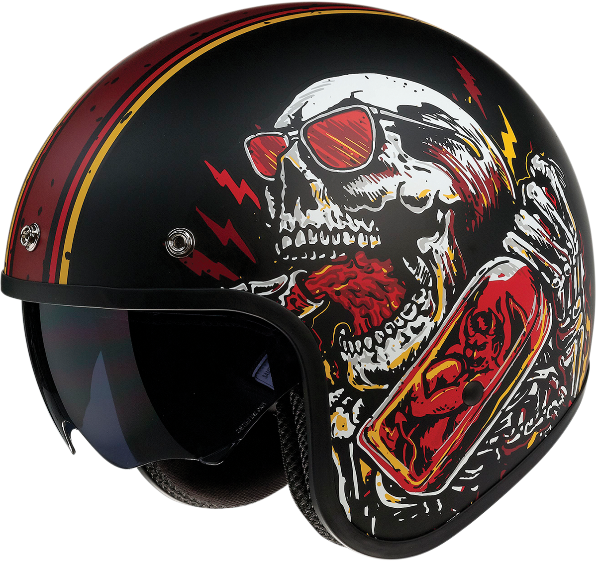 Z1R Saturn Motorcycle Helmet - Devil Made Me - Black/Red - Small 0104-2817