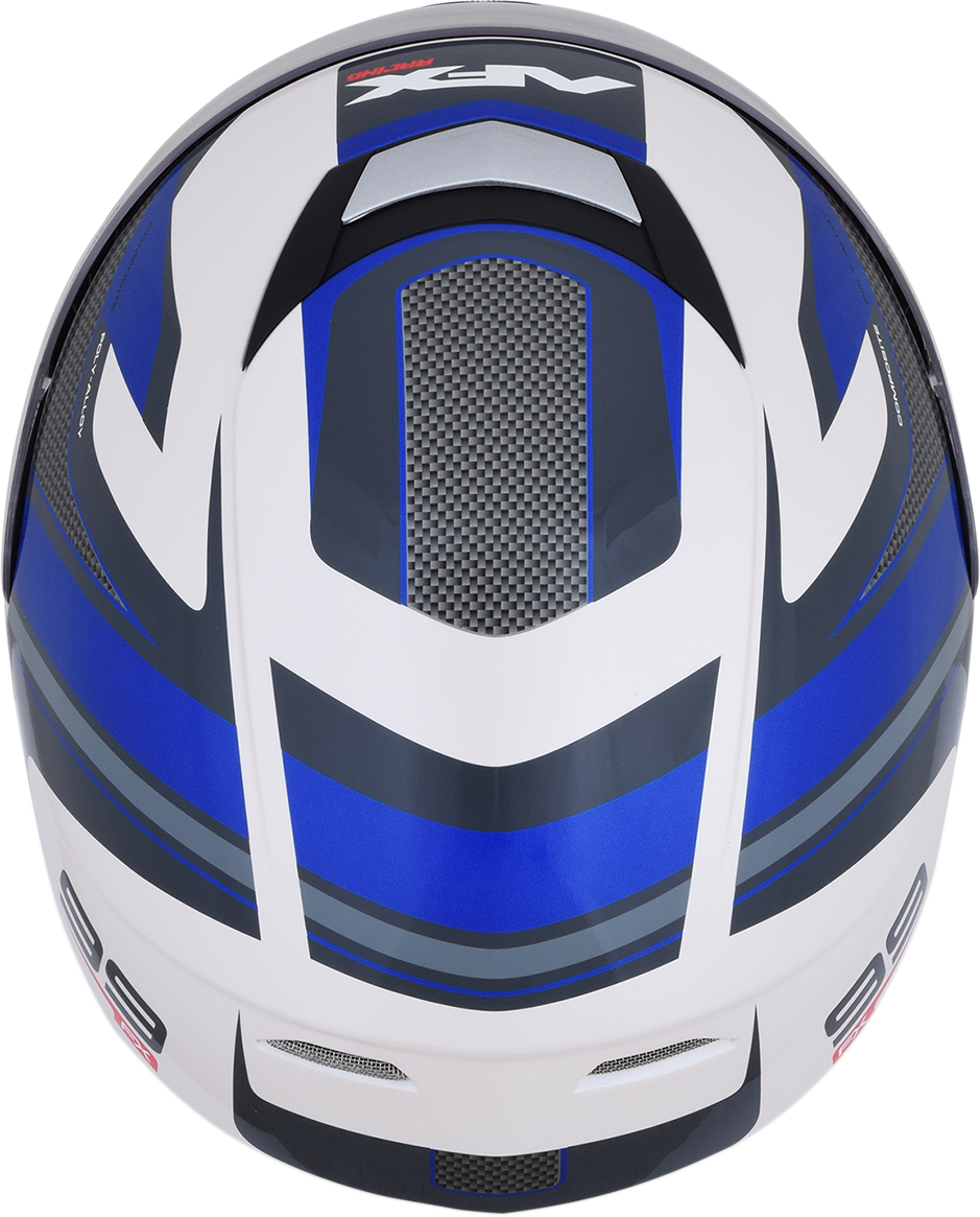 AFX FX-99 Motorcycle Helmet - Recurve - Pearl White/Blue - Large 0101-11123