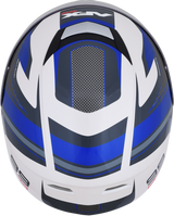 AFX FX-99 Motorcycle Helmet - Recurve - Pearl White/Blue - Large 0101-11123