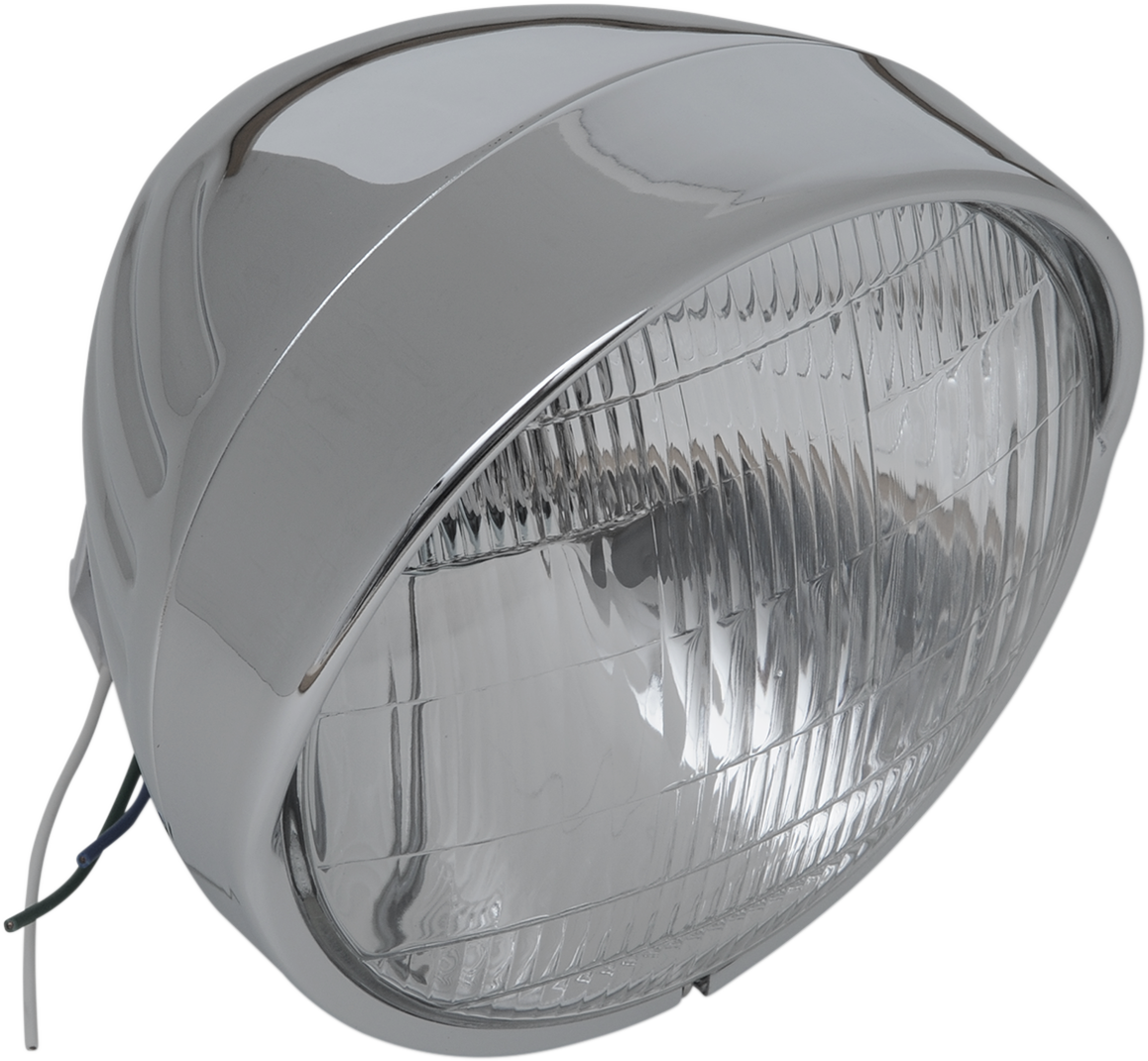 DRAG SPECIALTIES Headlight with Visor 6-1/2" - Grooved 20-0338-BXLB1