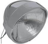 DRAG SPECIALTIES Headlight with Visor 6-1/2" - Grooved 20-0338-BXLB1