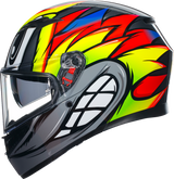 AGV K3 Motorcycle Helmet - Birdy 2.0 - Gray/Yellow/Red - Large 2118381004012L