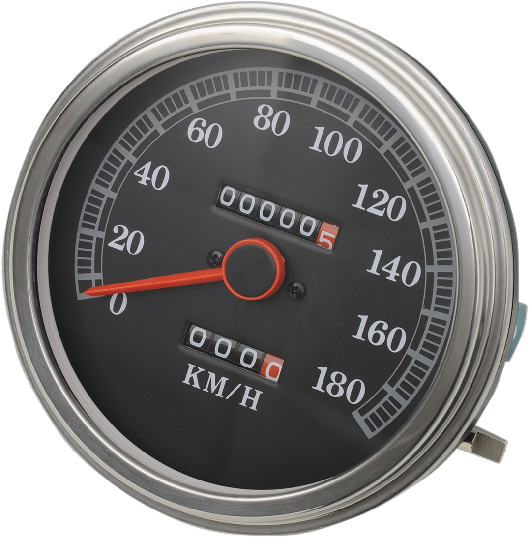 DRAG SPECIALTIES 5" KPH FL-Style 2:1 Speedometer - '89-'95 Black Face 72422KMX