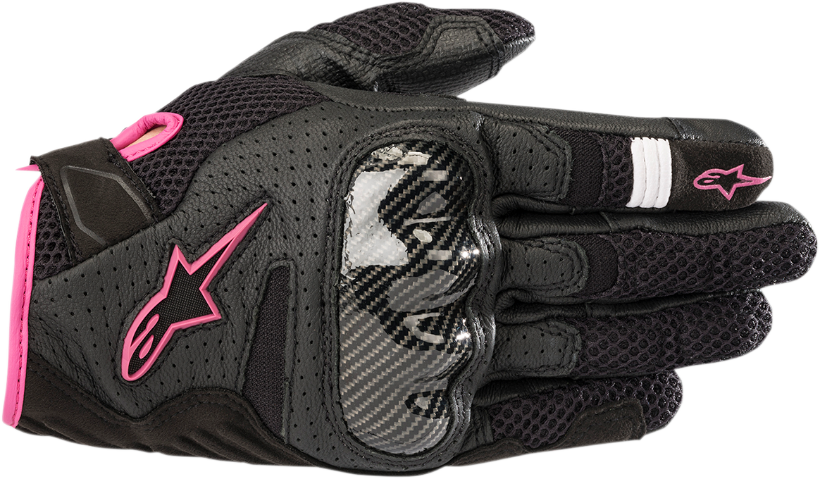 ALPINESTARS Women Stella SMX-1 Air V2 Gloves - Black/Fuchsia - Small 3590518-1039-S