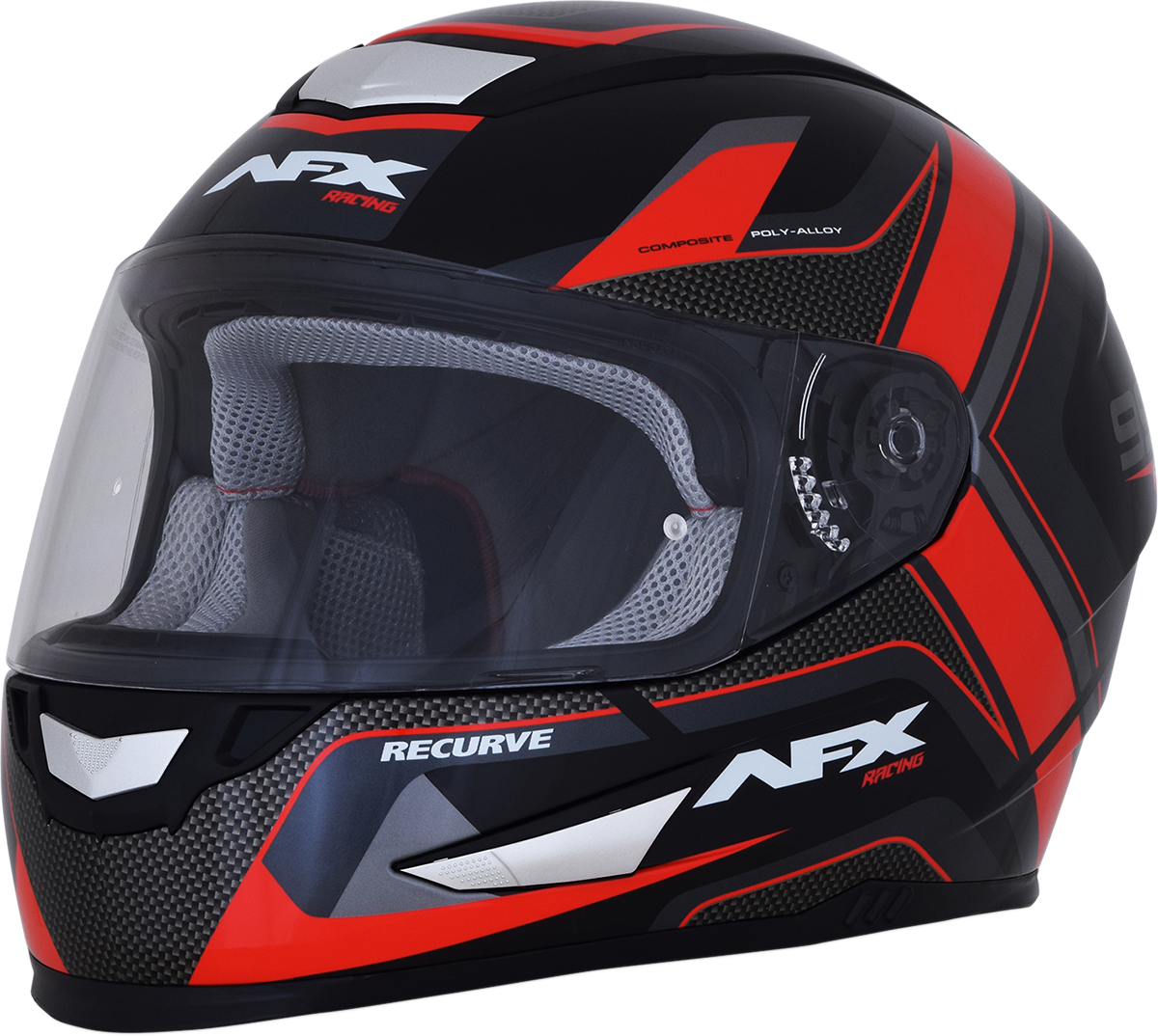 AFX FX-99 Motorcycle Helmet - Recurve - Black/Red - Large 0101-11113