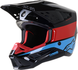 ALPINESTARS SM5 Motorcycle Helmet - Bond - Black/Red/Cyan - Small 8303522-1377-SM