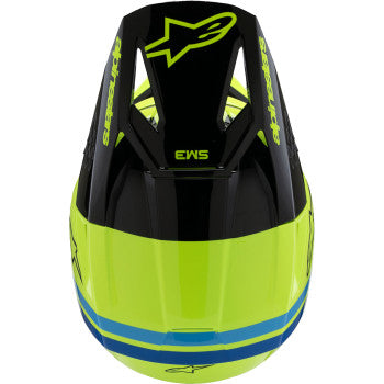 ALPINESTARS Youth SM3 Motorcycle Helmet - Radium - Gloss Yellow Fluo/Black/Blue - Large 8301825-5017-YL