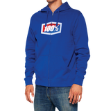 100% Official Fleece Zip-Up Hoodie - Royal - Medium 20032-00021