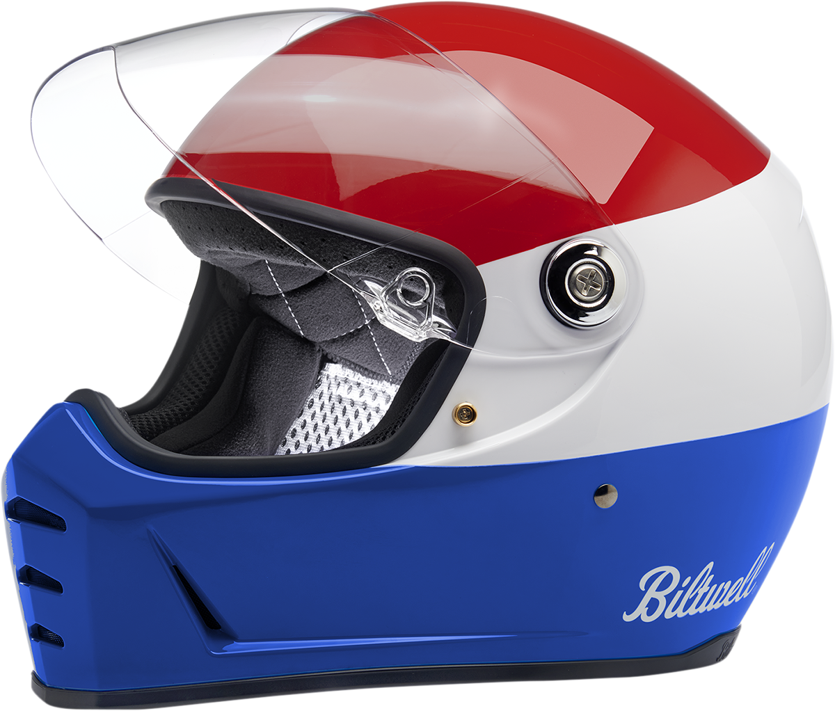 BILTWELL Lane Splitter Motorcycle Helmet - Gloss Podium Red/White/Blue - XS 1004-549-101