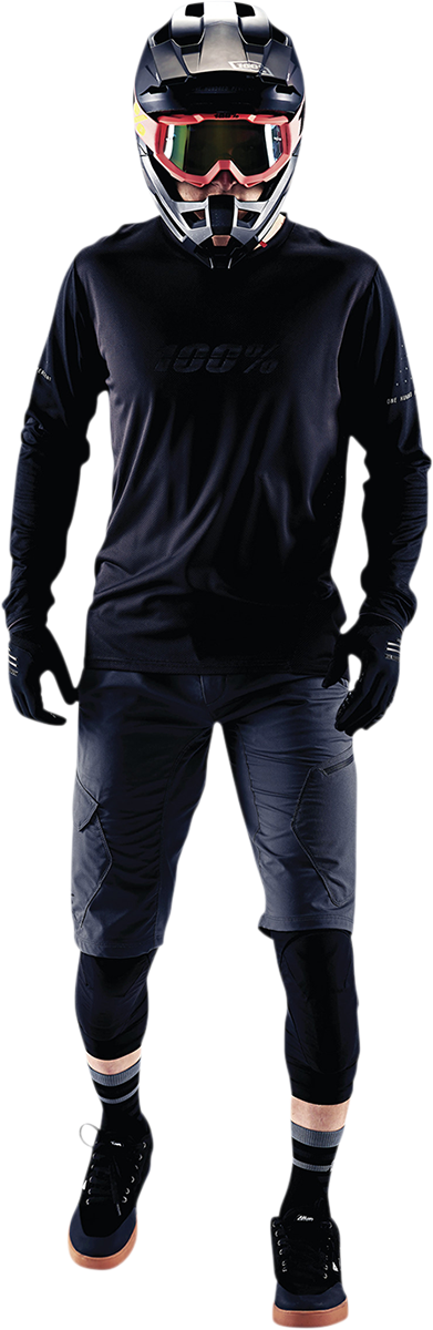 100% Ridecamp Jersey - Long-Sleeve - Black/Charcoal - XL 40028-00003